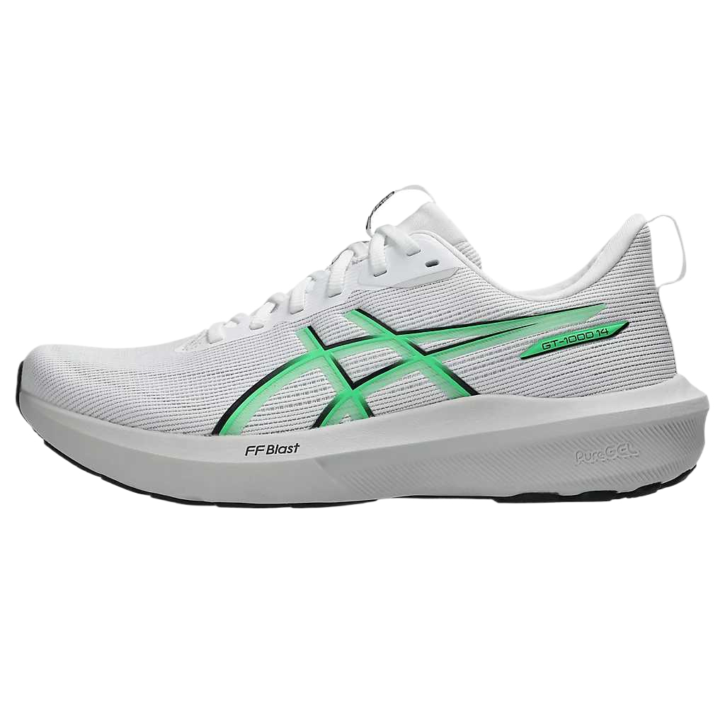 Мужские кроссовки ASICS GT-1000 14 (бело-зеленые)