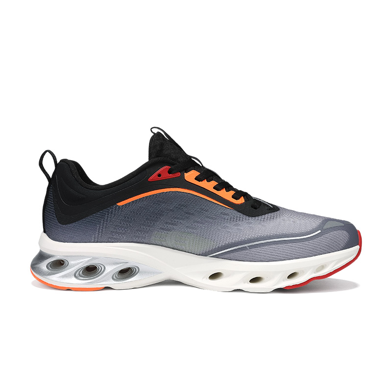 XTEP Cushioning Slip Resistant Breathable Low top Running Shoes Men’s Black Gray
