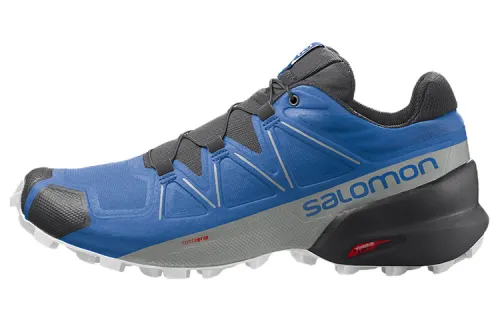 SALOMON Speedcross 5 Fabric Abrasion Resistant Abrasion Resistant Low top Running Shoes Men's Black Blue