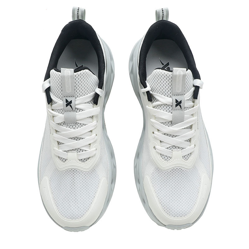 XTEP Cushioning Breathable Slip Resistant Low top Outdoor Shoes Men’s Sail White Gray