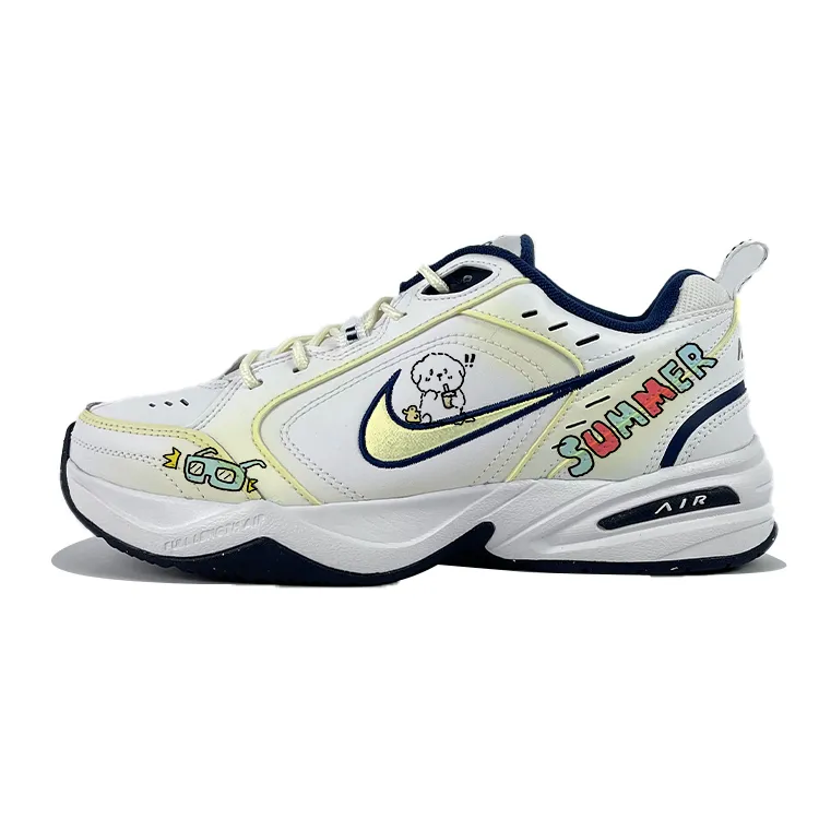Nike Air Monarch 4 Slip Resistant, Abrasion Resistant, Height Increasing Low top Chunky Sneakers Unisex White