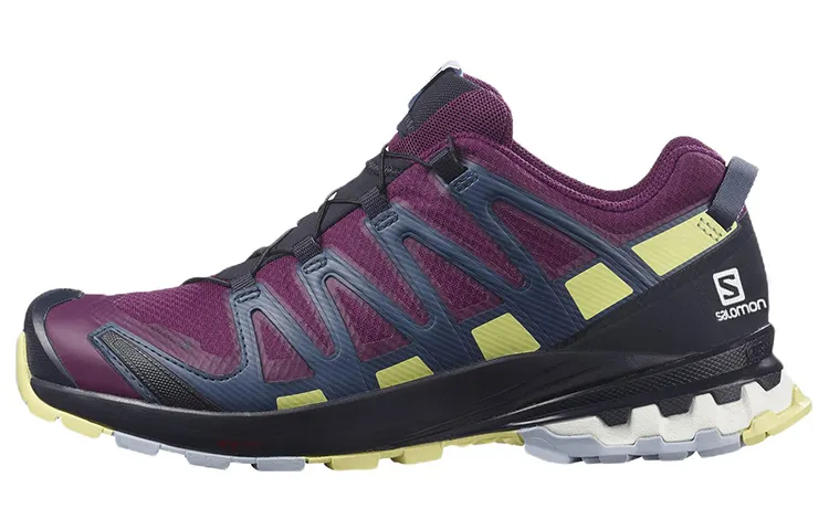 SALOMON XA Pro 3D V8 Outdoor Shoes Women's Low Top Purple/Black/Yellow