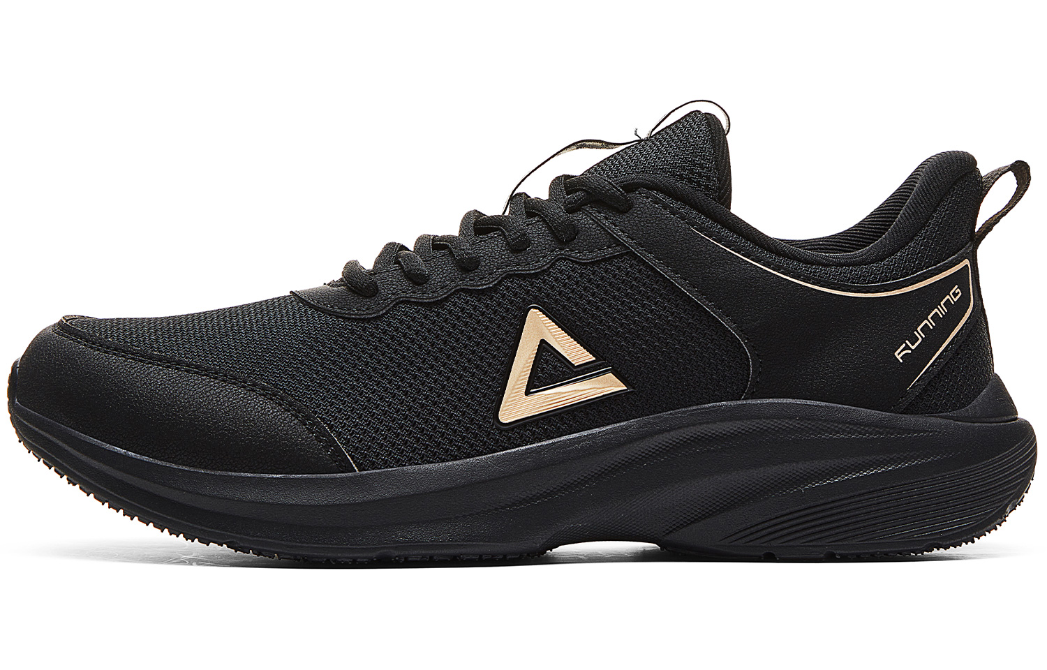 PEAK Running Shoes Men’s Low Top Black Light Gold