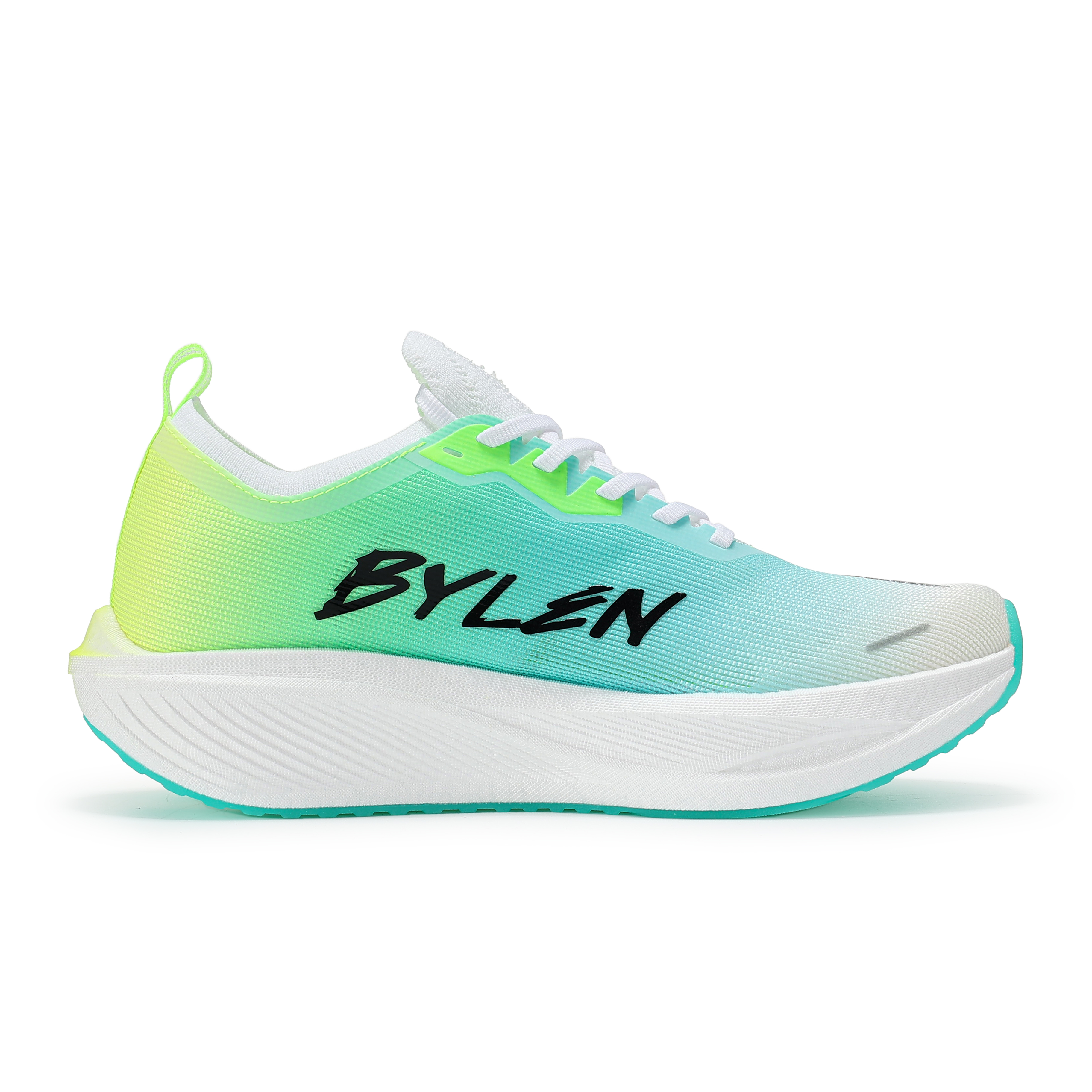 BYLEN Cushioning Slip Resistant Abrasion Resistant Low top Running Shoes Unisex Mismatched Color Vanilla Green