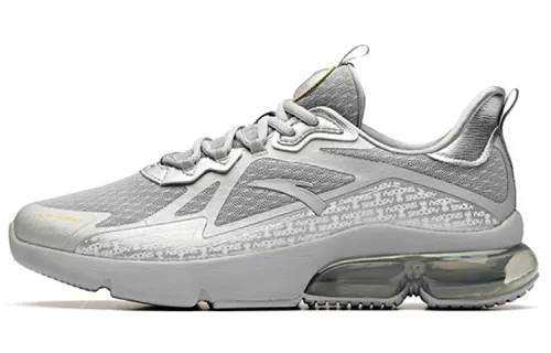 SNOOPY x Anta Slip Resistant And Breathable Low top Running Shoes Men's Gray Silver Half Length Air Cushion
