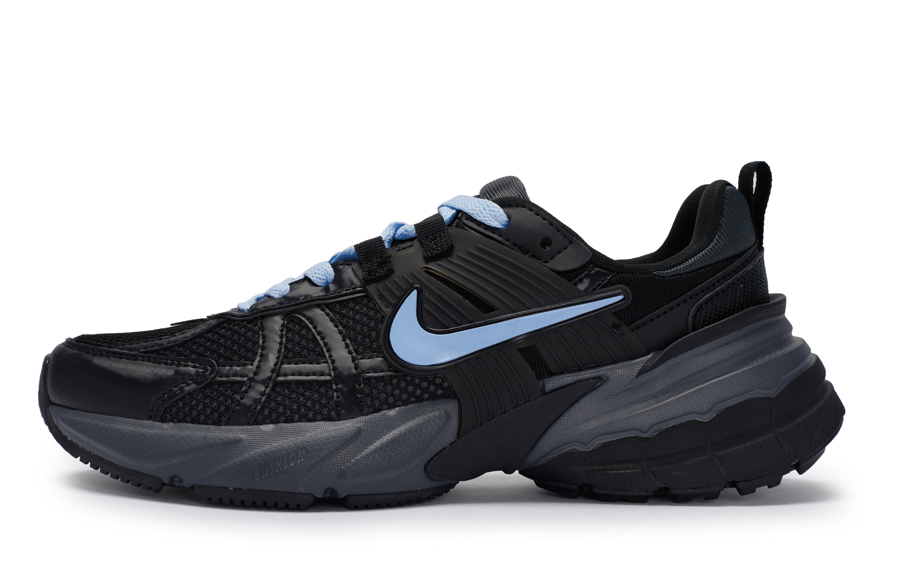 Nike V2K Run Cushioning Abrasion Resistant Cushioning, Wear Resistant Low top Running Shoes Unisex Black Blue