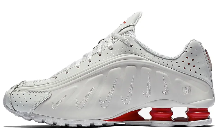 Nike x Neymar Shox R4 Comfortable Synthetic Leather Low top Running Shoes Unisex White