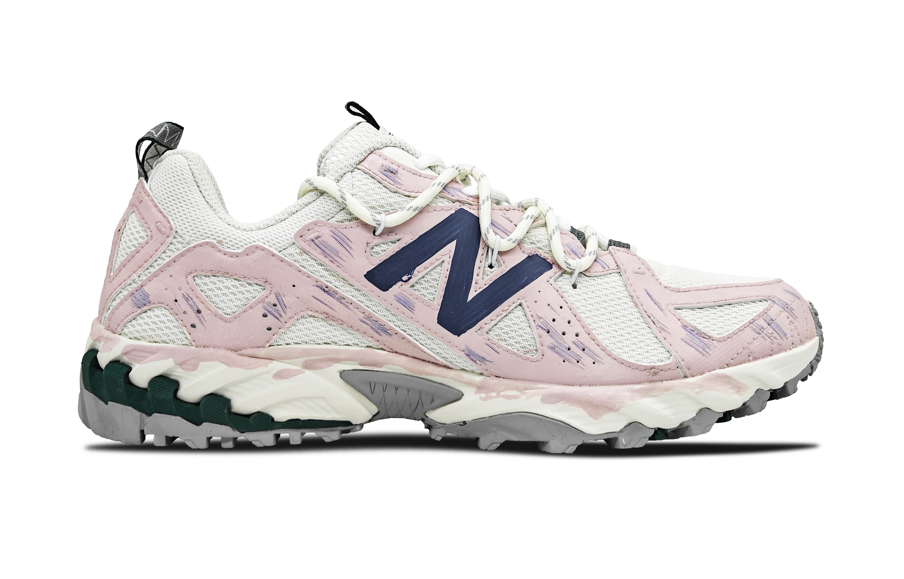 New Balance 610T Heartbeat Of Love Endless Longing Abrasion Resistant Low top Outdoor Shoes Unisex White Pink