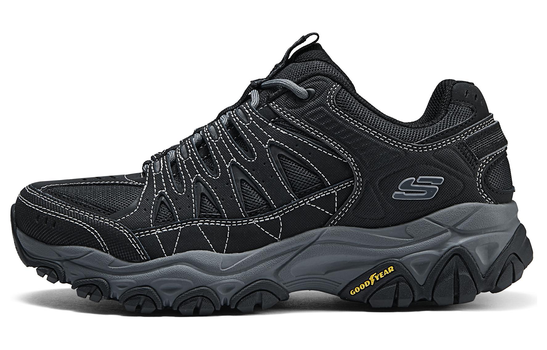 Skechers Fabric Cushioning Breathable Lightweight Low top Casual Running Shoes Men’s Black