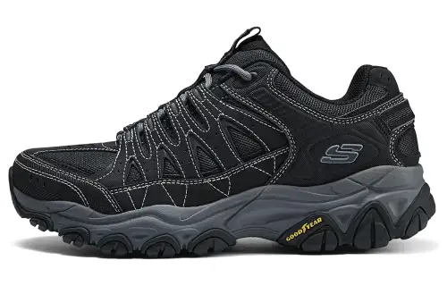 Skechers Fabric Cushioning Breathable Lightweight Low top Casual Running Shoes Men's Black