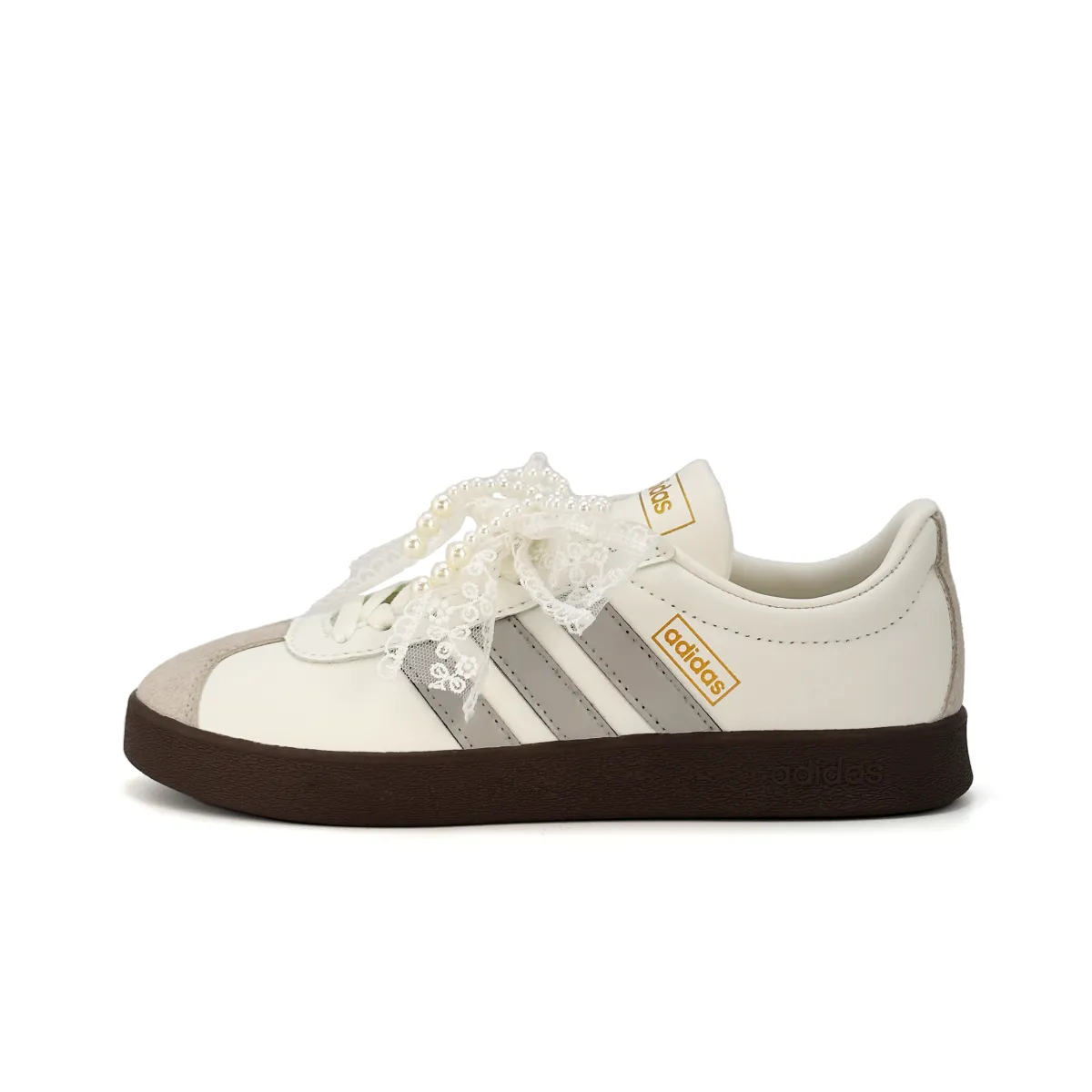Adidas VL COURT 2.0 Classic Crochet Bud Silk Slip Resistant Abrasion Resistant Low top Skateboard Shoes Unisex