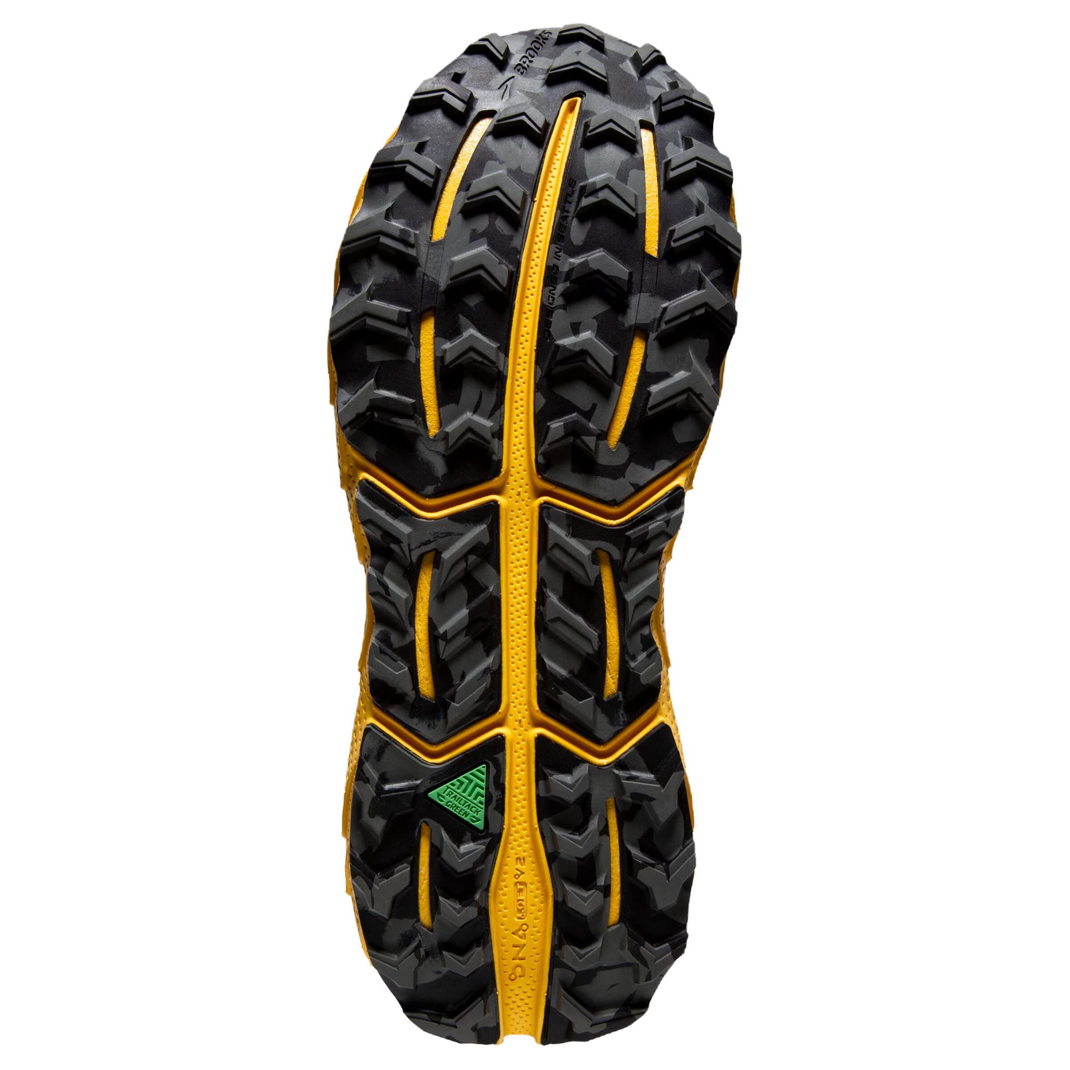 Brooks CASCADIA 17 Comfortable Slip Resistant Abrasion Resistant Low top Trail Running Shoes Men’s Yellow Gray