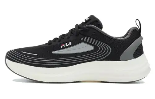 FILA NUVOLE EVO Lightweight Fabric Low top Running Shoes Men's Black White