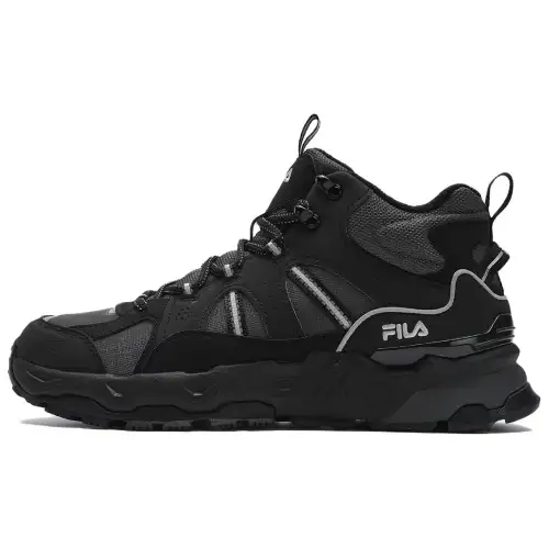 FILA Trek 1S Abrasion Resistant Height Increasing Mid top Chunky Sneakers Men's Black