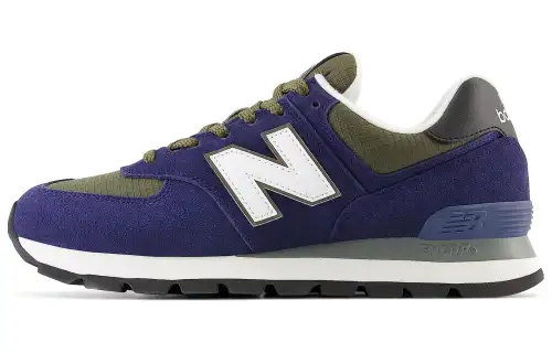 574 New Balance Big Kid Wide 'Team Navy Dark Moss'