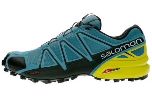 SALOMON CROSS Cushioning Slip Resistant Abrasion Resistant Low top Outdoor Shoes Men's Blue Yellow