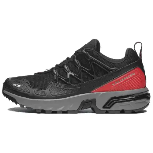 SALOMON ACS+ Slip Resistant Abrasion Resistant Low top Trail Running Shoes Unisex Black Red