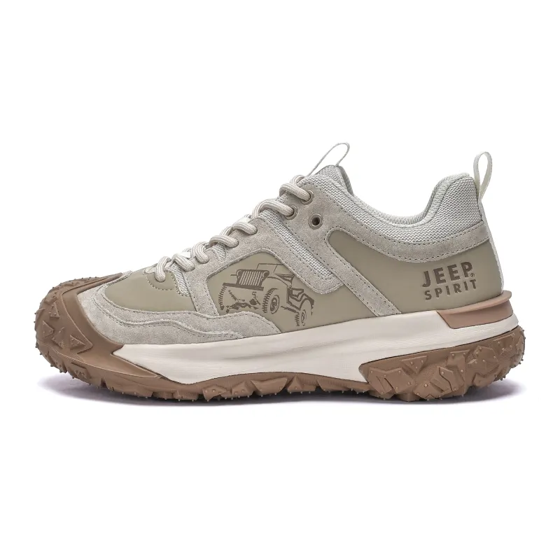 JEEP SPIRIT Abrasion Resistant Waterproof Impact Resistant Lightweight Low top Outdoor Shoes Men's Sandstone