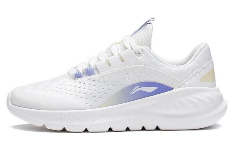 Li Ning EazGo Easy Adaptability Abrasion Resistant Breathable Low top Running Shoes Women's White Purple