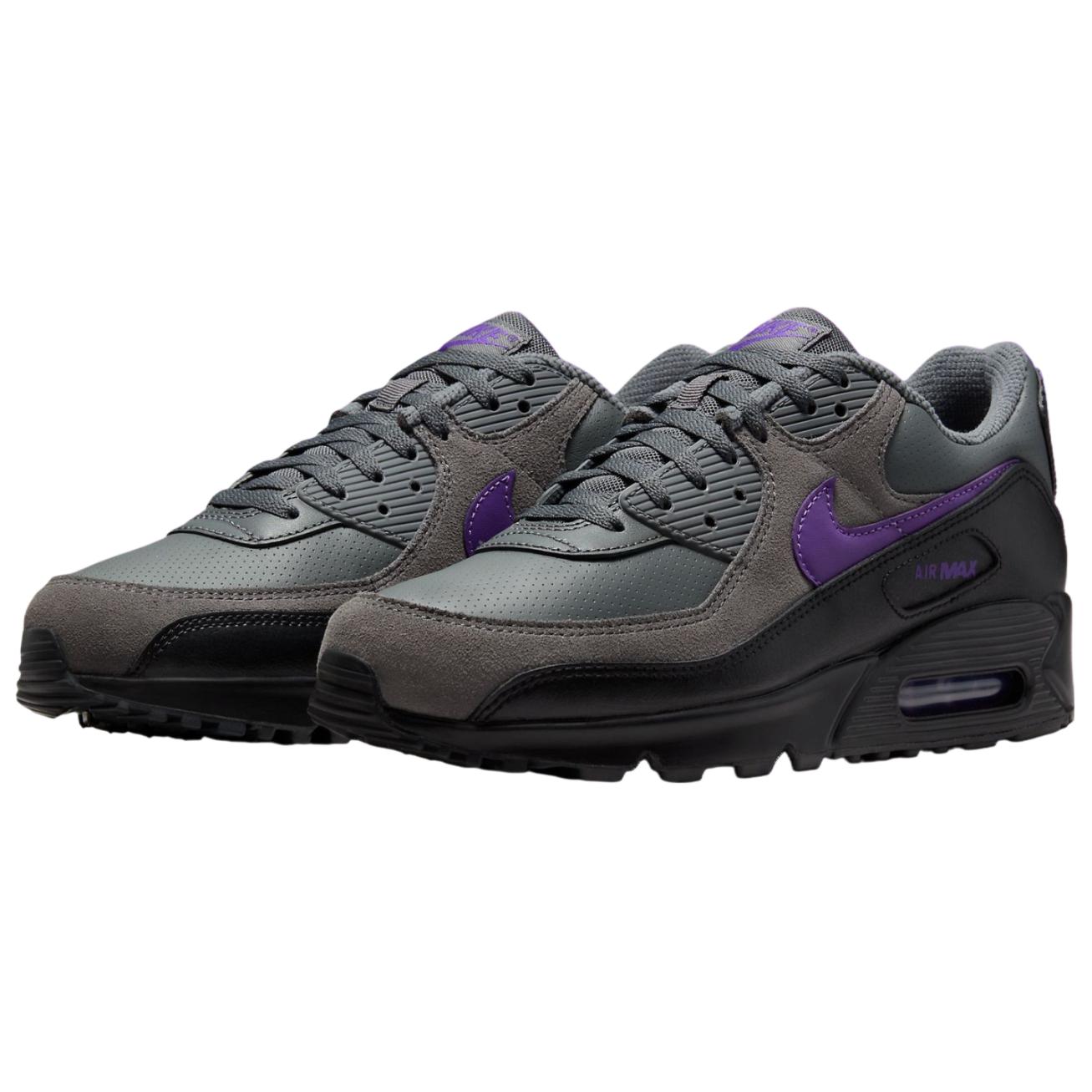Nike Air Max 90 Abrasion Resistant Abrasion Resistant Low top Composite Material Running Shoes Unisex Black Purple