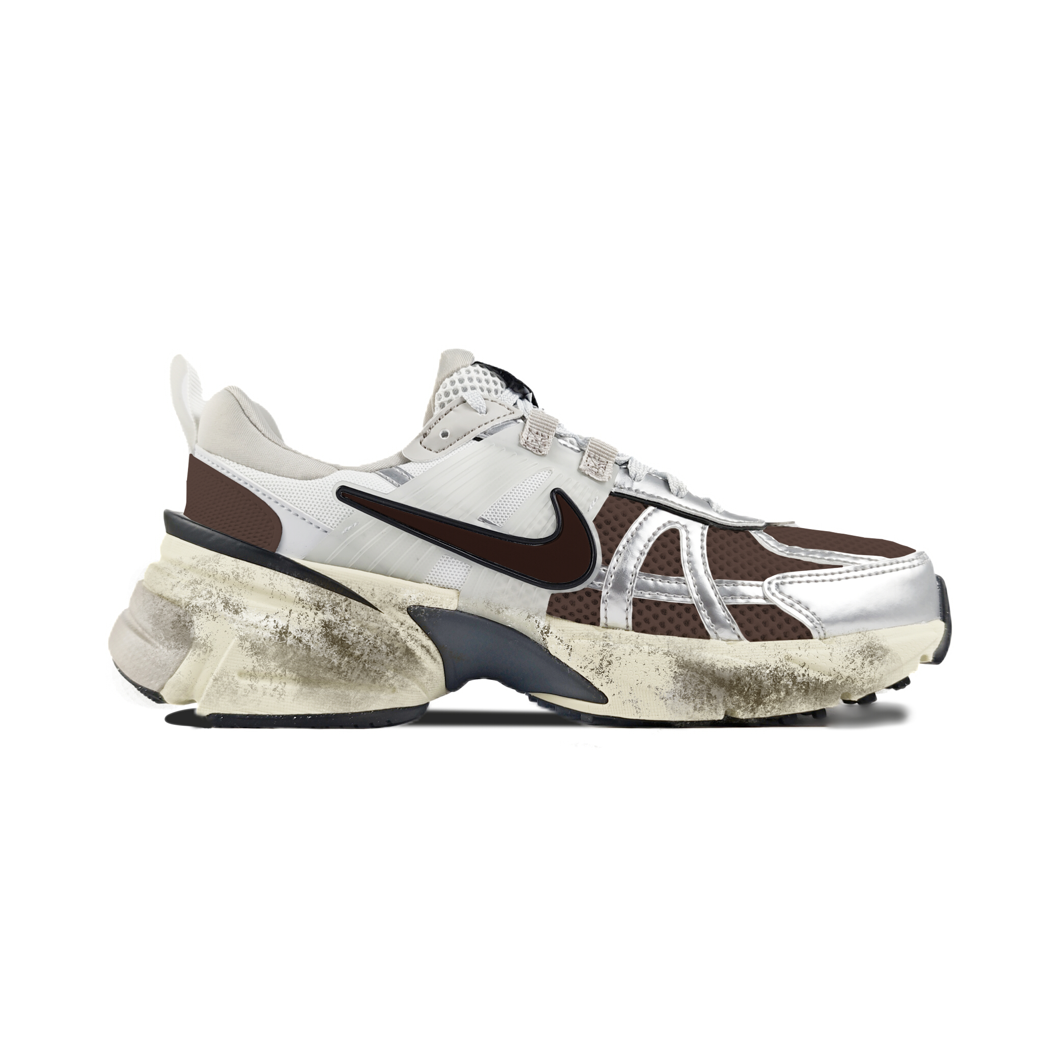 Nike V2K Run Abrasion Resistant Low top Running Shoes Women’s White Brown