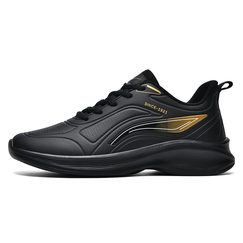 Binary Low top Casual Training City Commuting Running Shoes Men’s Black Gold