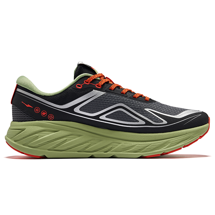 Erke Chiye Slip Resistant Abrasion Resistant Low top Casual Running Shoes Men’s Gray Black Green