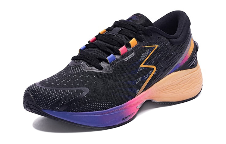 361° Q Rebound Pro 2.0 Running Shoes Men’s Low Top Obsidian Black/Oriental Purple/Orange