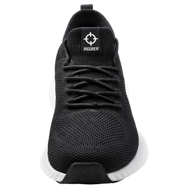 RIGORER Cushioning Slip Resistant Abrasion Resistant Breathable Low top Running Shoes Unisex Black