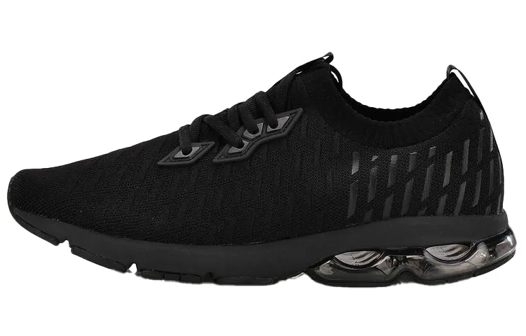 Li Ning Half Air Cushion Slip Resistant Lightweight Cushioning Low top Running Shoes Unisex Black