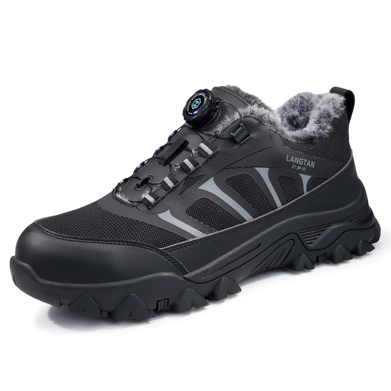 LANGTAN Impact Resistant Thermal Low top Outdoor Shoes Unisex Black