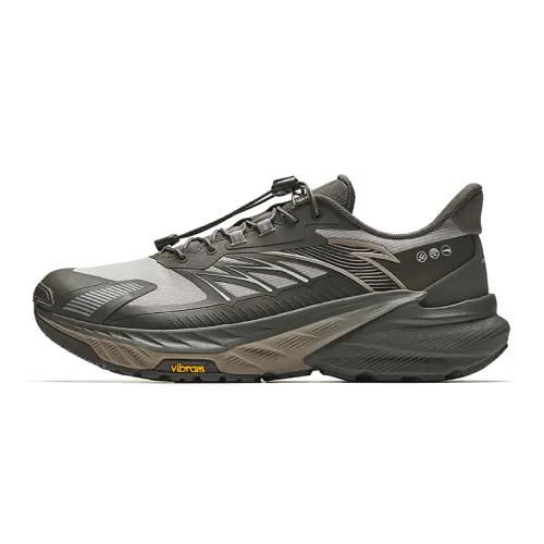 ANTA Tanyo 2 Running Shoes Men's Low Top Sparrow Tea Brown, Pine Smoke Gray