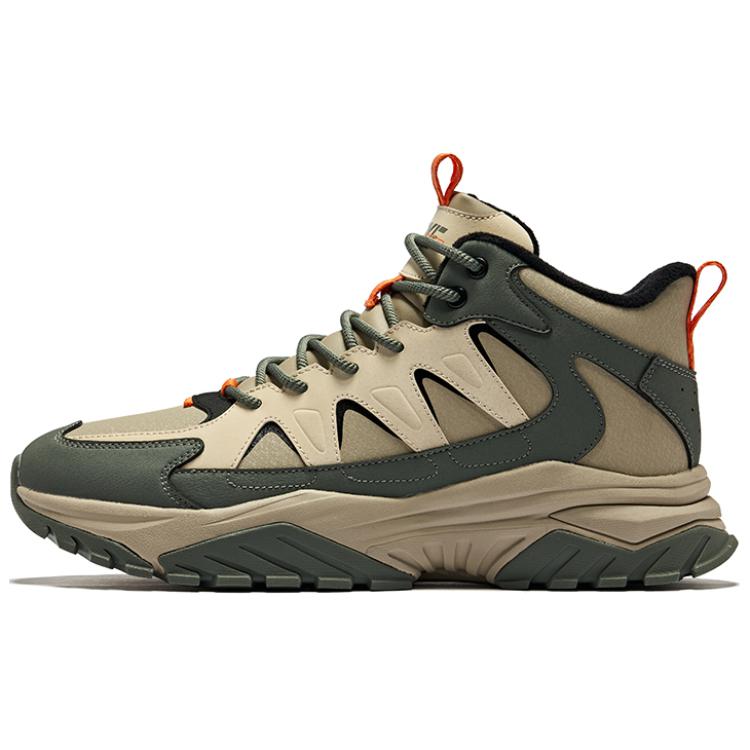 Erke Fiery Wild 2 Slip Resistant Thermal Height Increasing High top Outdoor Shoes Men’s Linen Gray With Stone Green