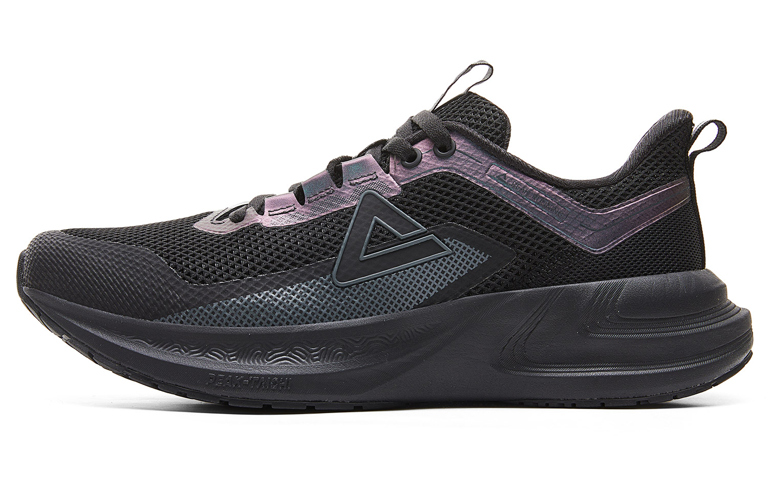 PEAK Cushioning Breathable Rebound Cushioning Breathable Rebound Low top Casual Running Shoes Men’s All Black