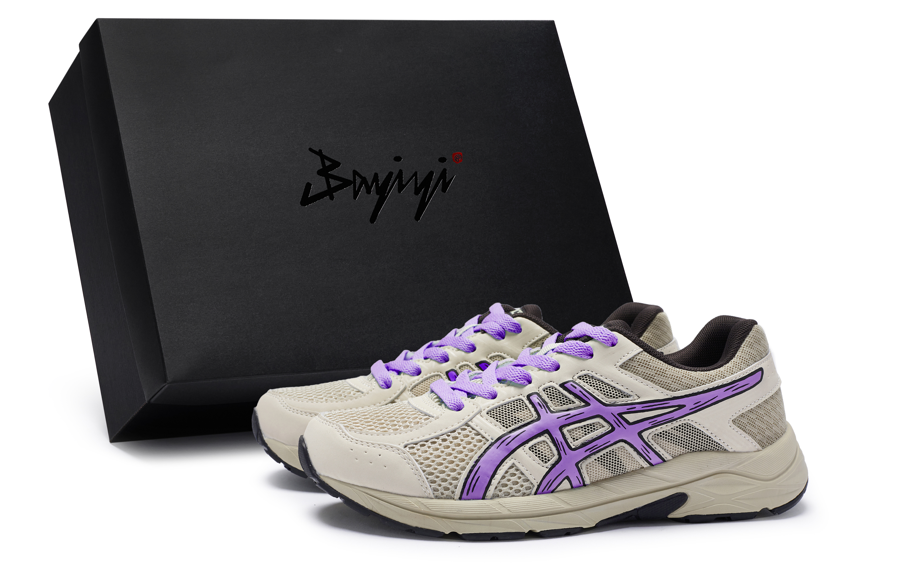 Asics Gel Contend 4 Slip Resistant Abrasion Resistant Low top Running Shoes Men's Gray Purple