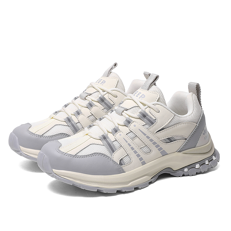 JEEP SPIRIT Comfortable And Versatile Athleisure Low top Outdoor Shoes Women’s Beige Gray