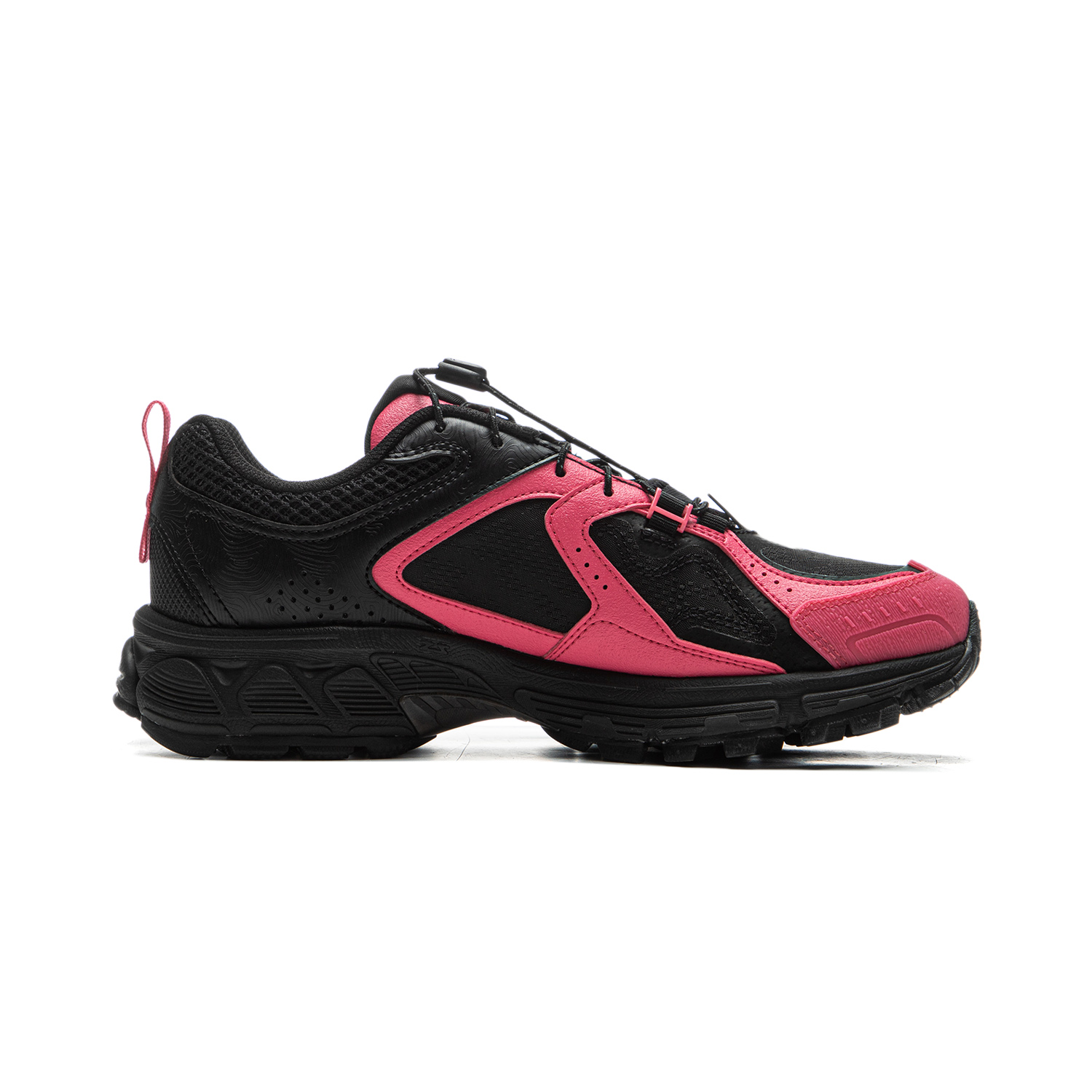 Li Ning Fuyao 2.0 Trail V2 Fabric Slip Resistant Abrasion Resistant Low top Sprint Running Shoes Women’s Black Pink