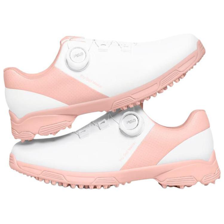 PGM Slip Resistant Abrasion Resistant Slip Resistant Abrasion Resistant Low top Golf Shoes Women’s White Pink