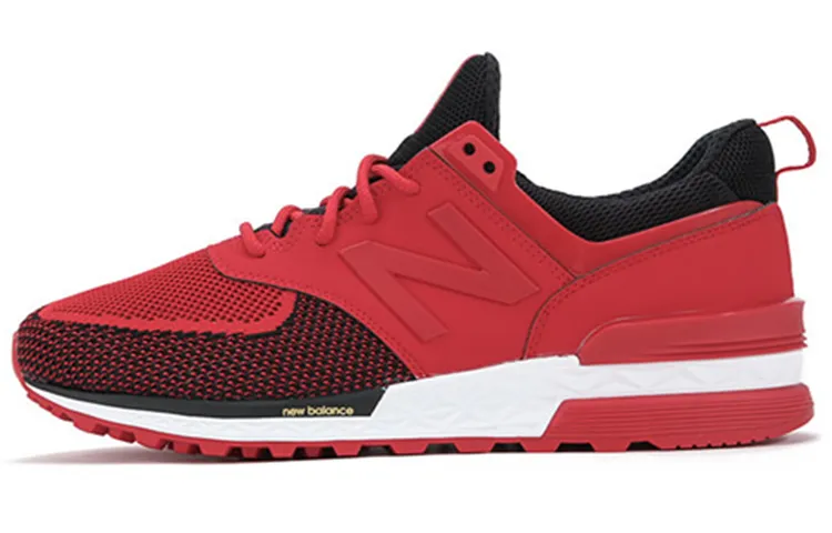New Balance NB 574 Vintage Fabric Abrasion Resistant Breathable Low top Running Shoes Unisex True Red