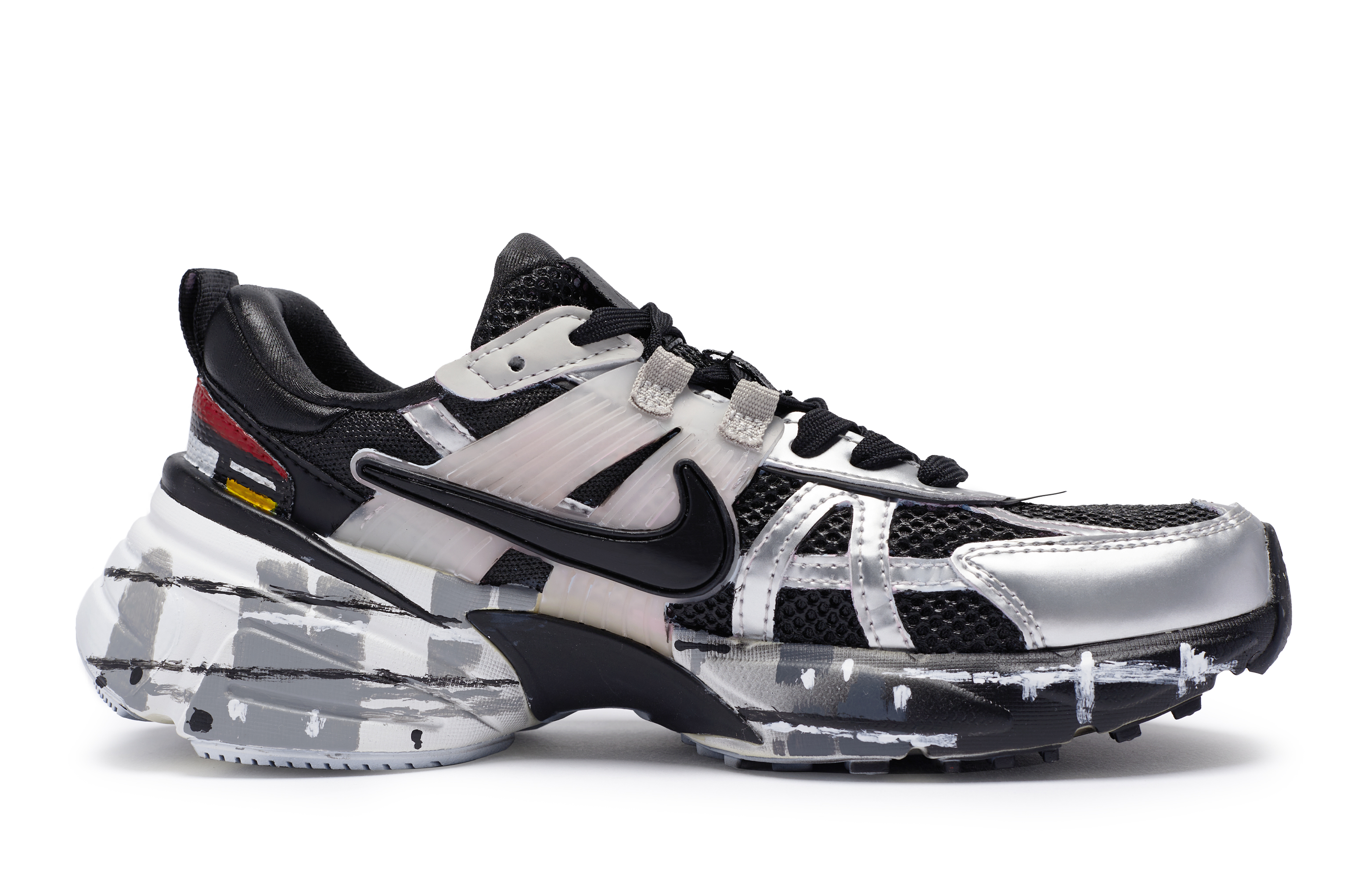 Nike V2K Run Cushioning Slip Resistant Cushioning Slip Resistant Low top Casual Running Shoes Women’s Black Silver Gray