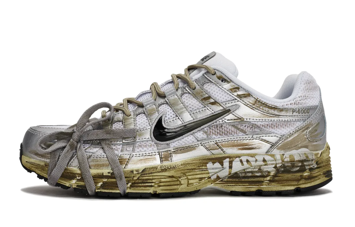 Nike P 6000 Slip Resistant Abrasion Resistant Low top Running Shoes Unisex Gray Silver Brown