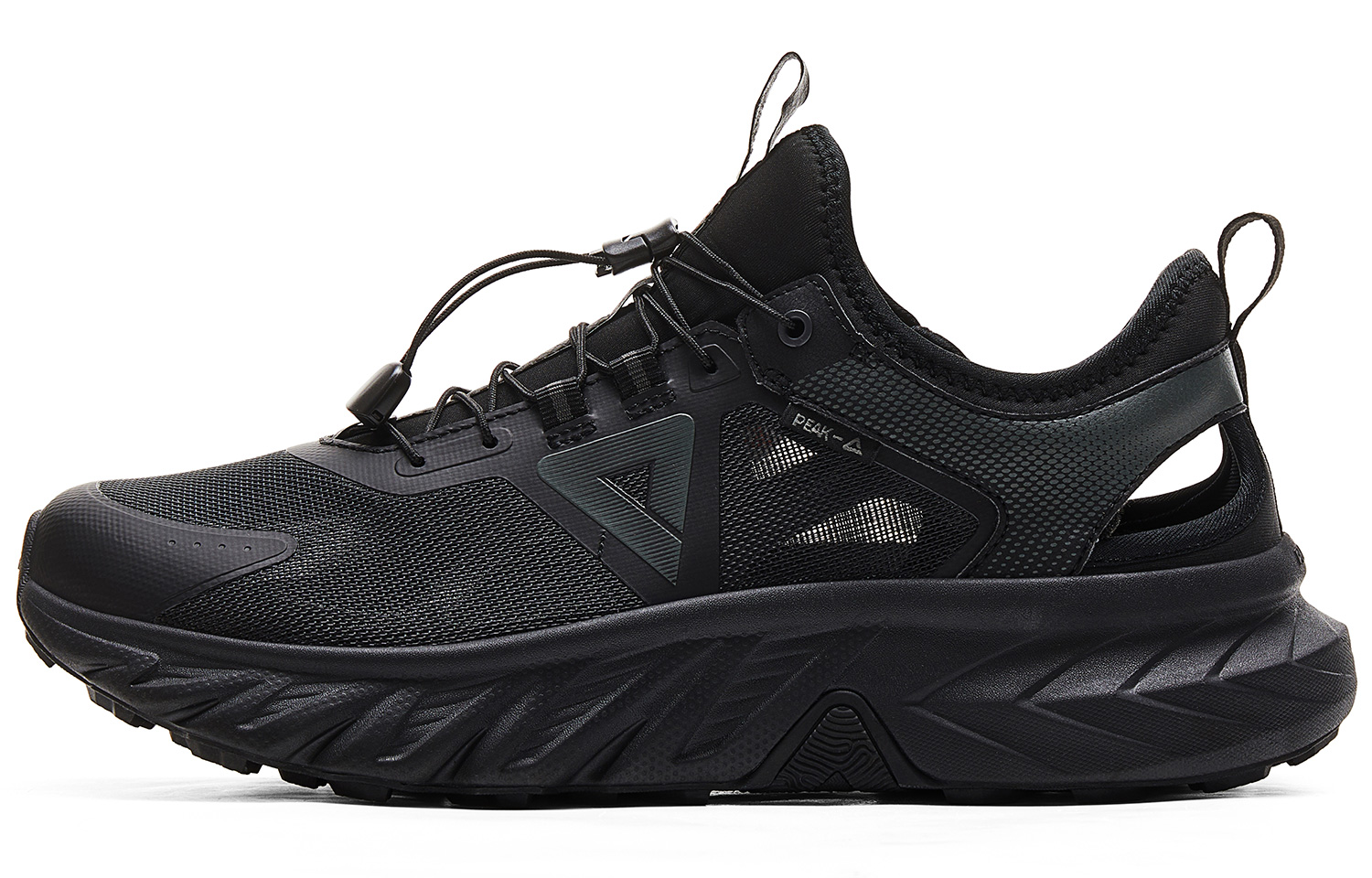 PEAK Cushioning Slip Resistant Abrasion Resistant Breathable Rebound Low top Running Shoes Men’s Black Magnet Gray