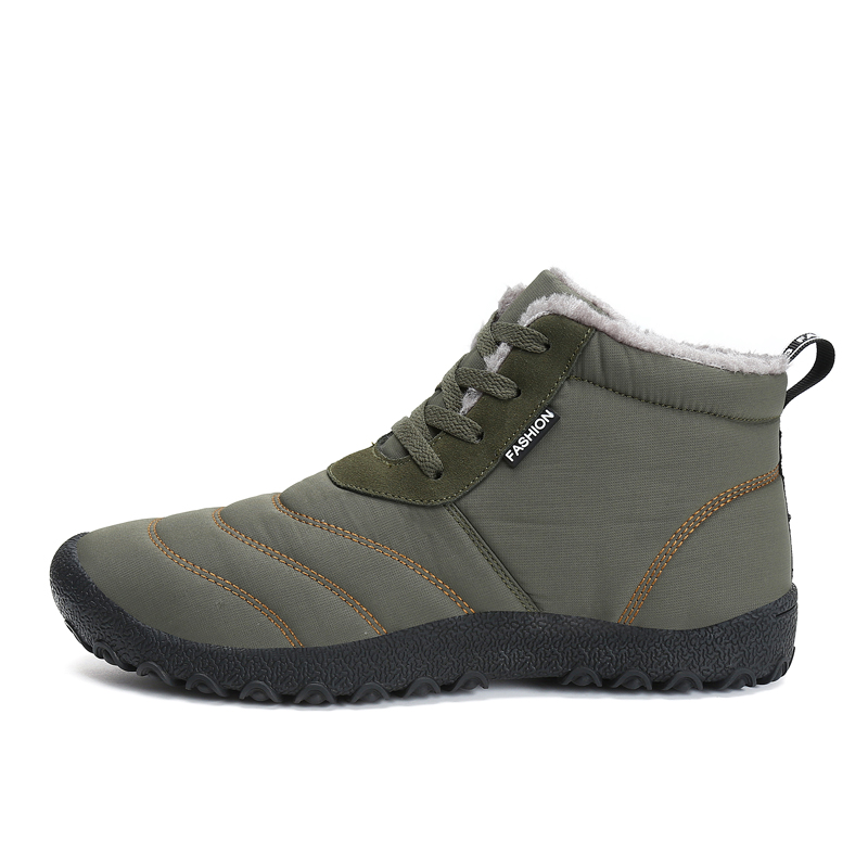 Leyang Comfortable Fleece Lined Mid top Outdoor Shoes Unisex Khaki