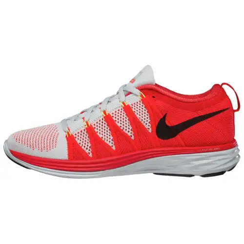 Nike Flyknit Lunar2 Pure Platinum/Black Bright Crimson University Red