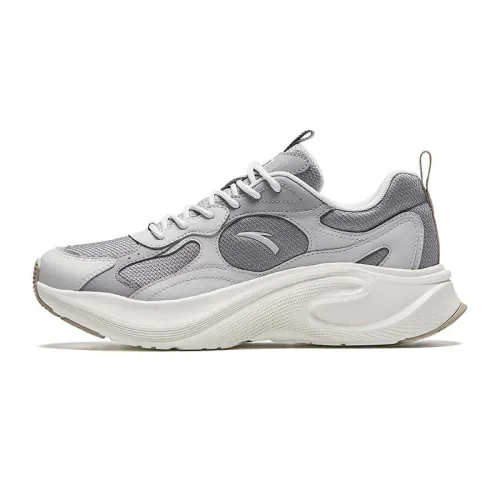 Anta Slip Resistant Abrasion Resistant Low top Running Shoes Men's Gray White