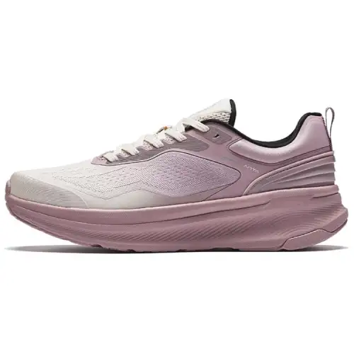 Anta Cushioning Slip Resistant Low top Casual Running Shoes Women's Beige Purple