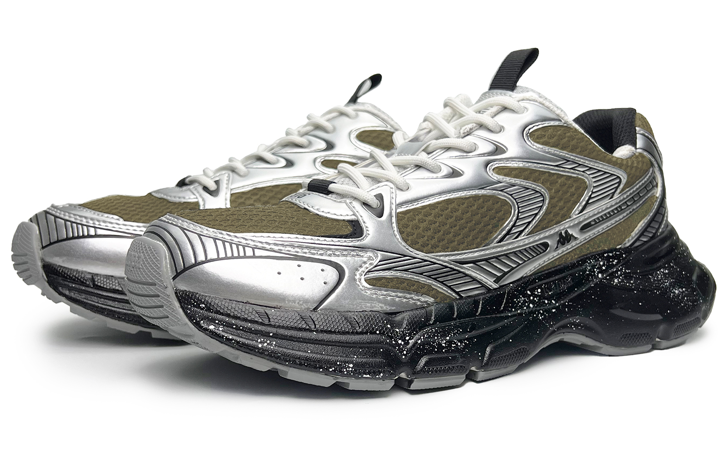 Kappa Cushioning Abrasion Resistant Breathable Low top Running Shoes Unisex Black Silver Green