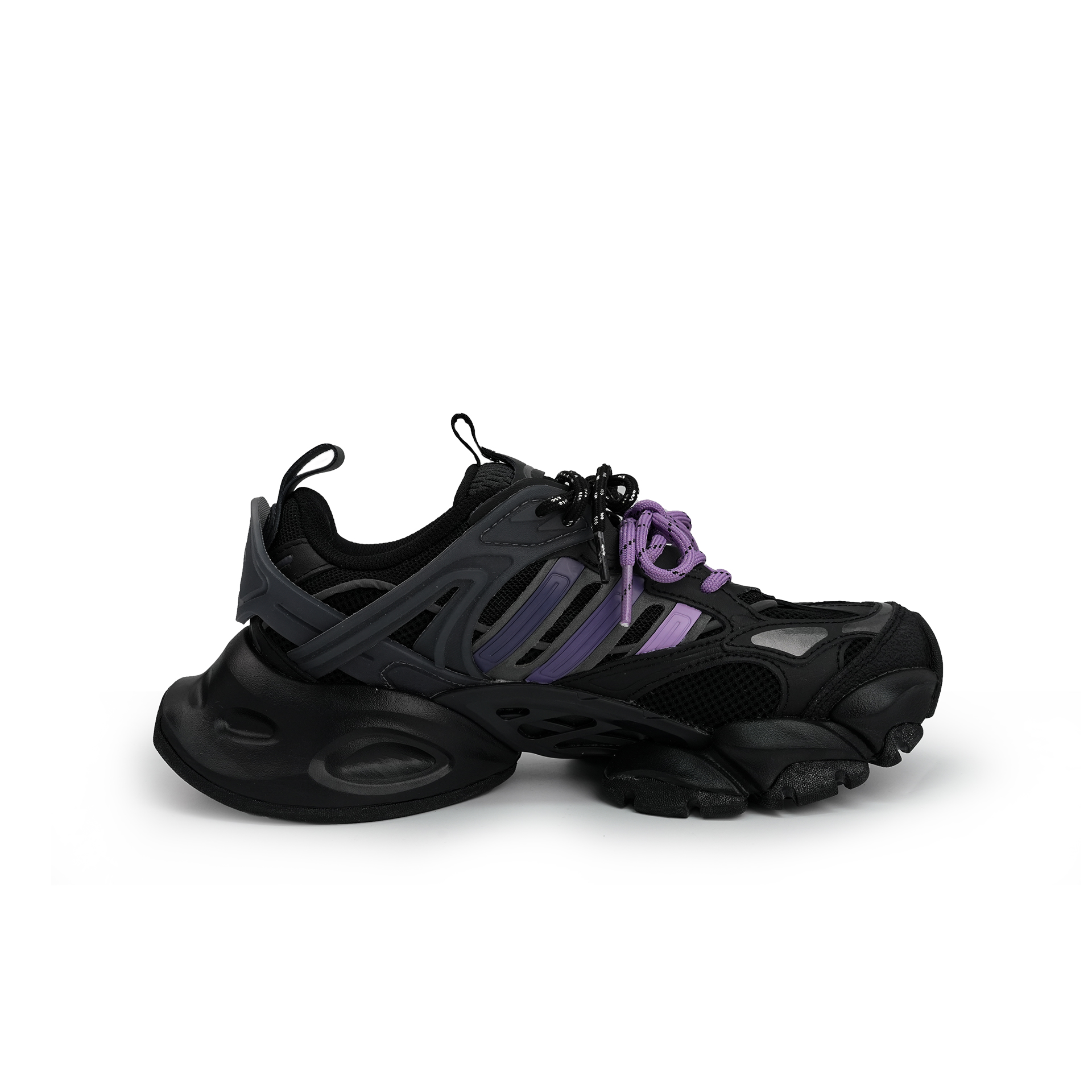 Adidas XLG RUNNER DELUXE Abrasion Resistant Slip Resistant Low top Running Shoes Unisex Black Purple