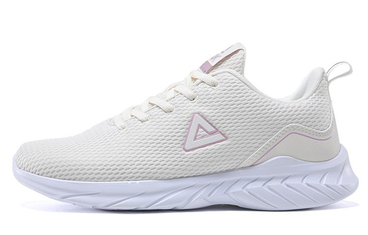 PEAK Casual Cushioning Slip Resistant Abrasion Resistant Breathable Low top Running Shoes Women’s Canvas White