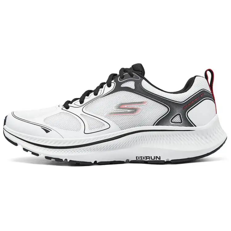 Skechers Go Run Consistent 2.0 Fabric Abrasion Resistant Abrasion Resistant Low top Running Shoes Men's White Black